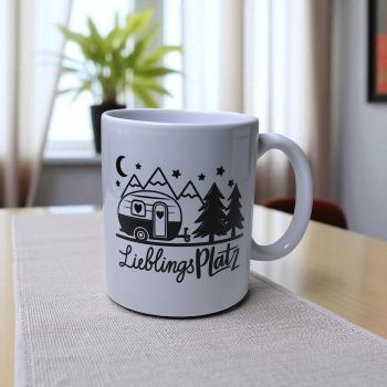 Keramiktasse Lieblingsplatz Camping Kaffeebecher Teetasse Kaffeetasse - Artikel Nr. 1100086
